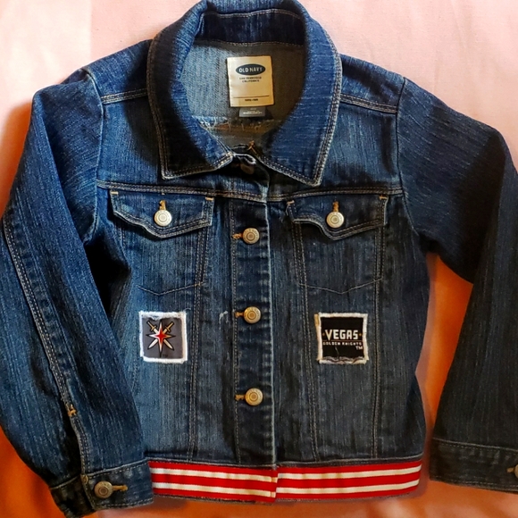 Old Navy Blue Patched Jean Jacket. Size 4T/4A, Either can wear it. - Picture 1 of 6